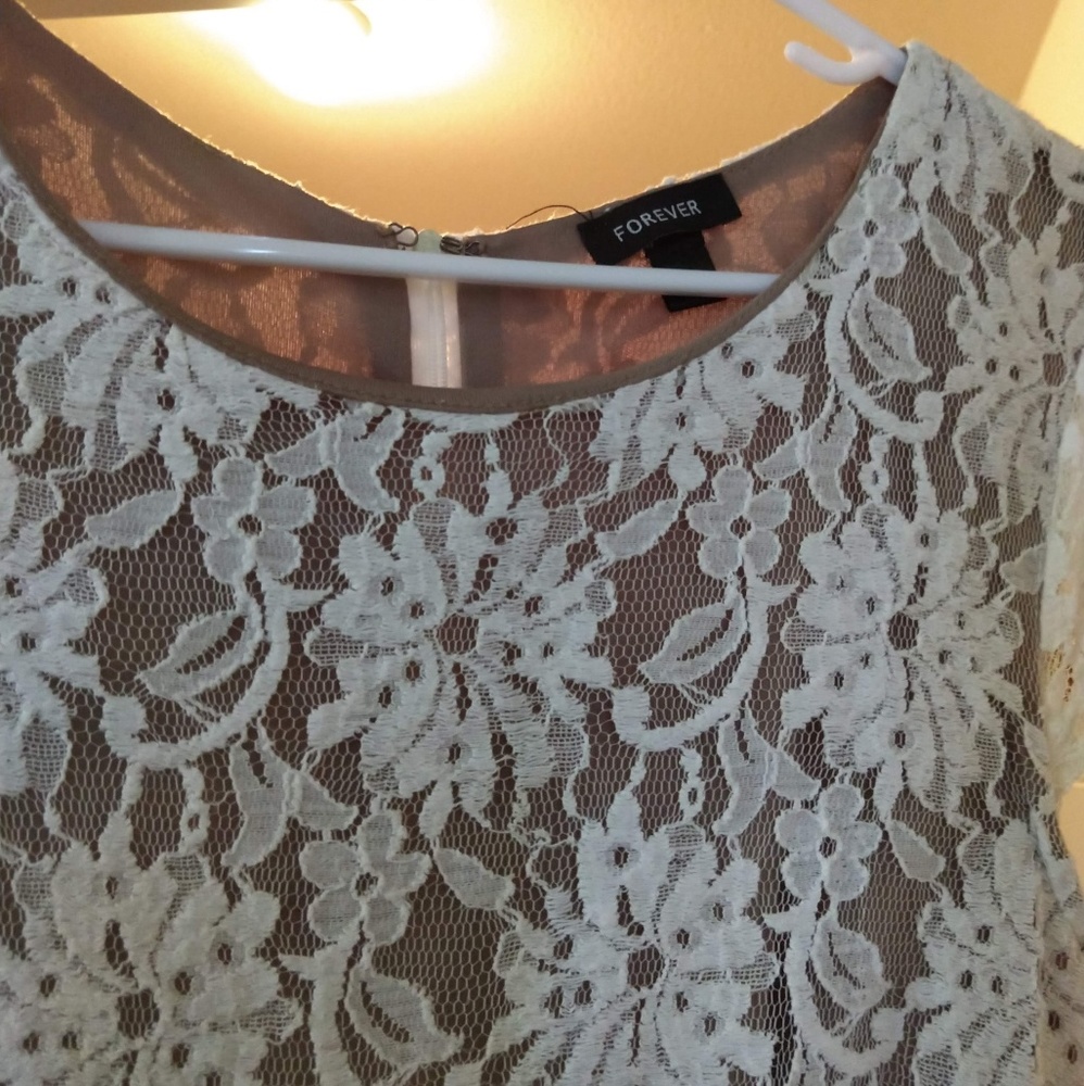 White lace mini dress